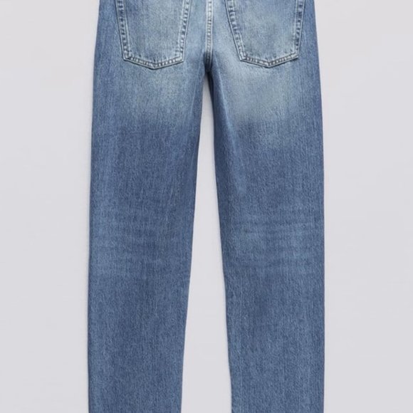 Women's Zara Slim Fit Mid-Rise Regular Length Blue Jeans Denim Size 10 - Picture 3 of 13